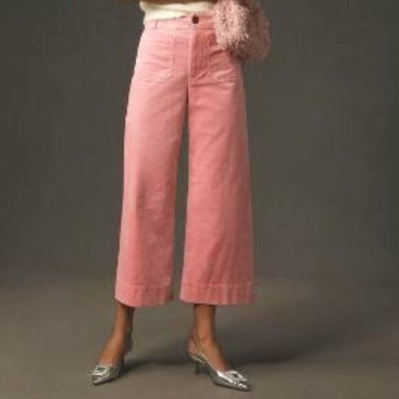 The Colette Cropped Wide-Leg Corduroy Pants By Maeve - Picture 2 of 4